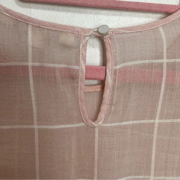 Jonathan Simkhai Voile Grid Top in Pink Embroidered Lace, Small - Picture 11 of 16